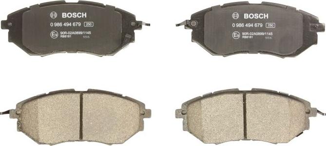 BOSCH 0 986 494 679 — Zestaw klocków hamulcowych, hamulce tarczowe