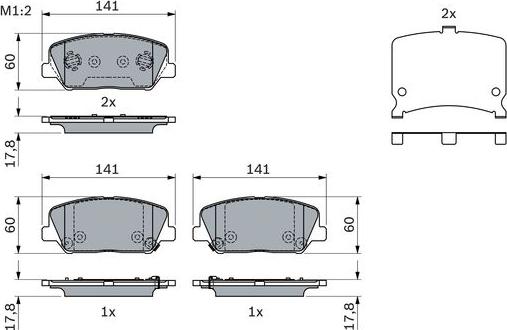 BOSCH 0 986 494 671 — Zestaw klocków hamulcowych, hamulce tarczowe