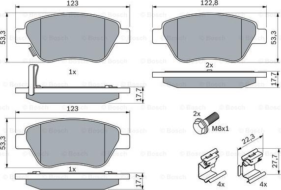 BOSCH 0 986 494 092 - Klocek hamulcowy kpl.