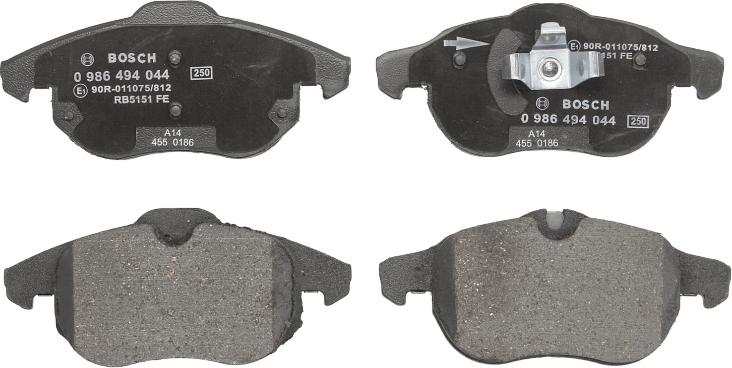 BOSCH 0 986 494 044 — Zestaw klocków hamulcowych, hamulce tarczowe