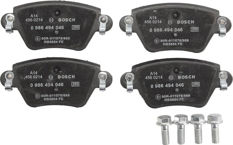 BOSCH 0 986 494 046 — Zestaw klocków hamulcowych, hamulce tarczowe