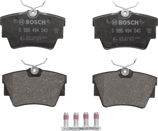 BOSCH 0 986 494 040 — Zestaw klocków hamulcowych, hamulce tarczowe