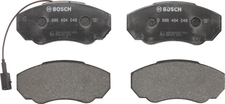 BOSCH 0 986 494 048 — Zestaw klocków hamulcowych, hamulce tarczowe