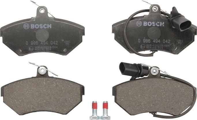 BOSCH 0 986 494 042 — Zestaw klocków hamulcowych, hamulce tarczowe