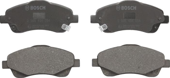 BOSCH 0 986 494 054 — Zestaw klocków hamulcowych, hamulce tarczowe