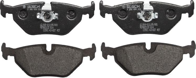 BOSCH 0 986 494 009 — Zestaw klocków hamulcowych, hamulce tarczowe
