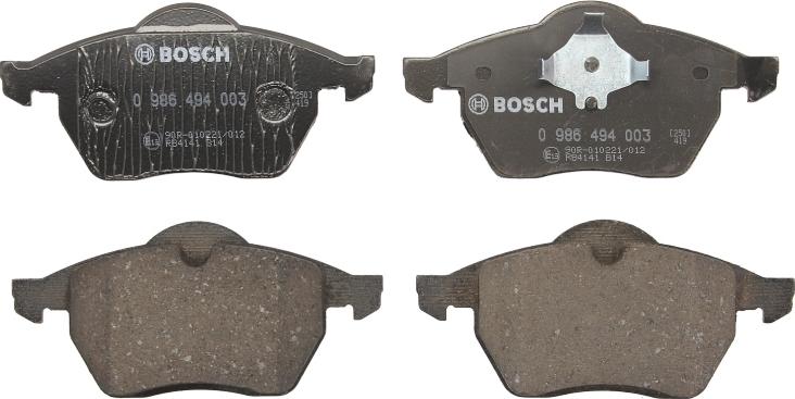 BOSCH 0 986 494 003 — Zestaw klocków hamulcowych, hamulce tarczowe