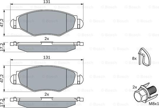 BOSCH 0 986 494 039 - Klocek hamulcowy kpl.