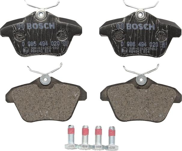 BOSCH 0 986 494 020 — Zestaw klocków hamulcowych, hamulce tarczowe