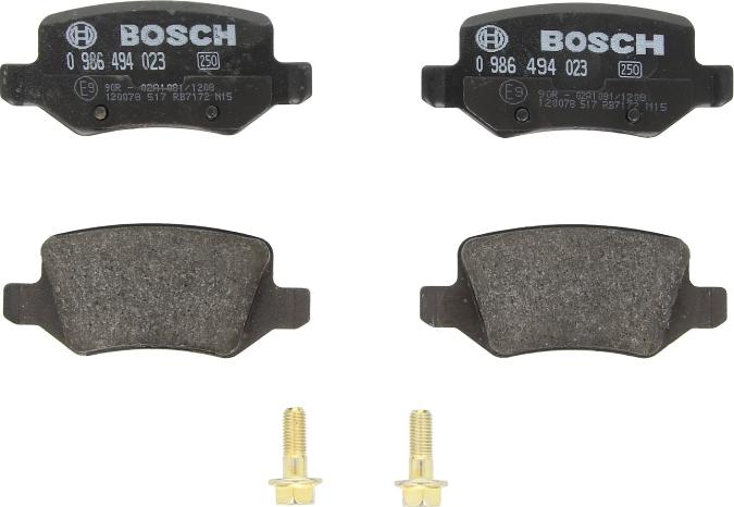 BOSCH 0 986 494 023 — Zestaw klocków hamulcowych, hamulce tarczowe