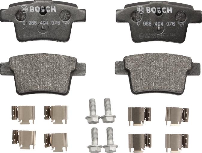 BOSCH 0 986 494 076 — Zestaw klocków hamulcowych, hamulce tarczowe
