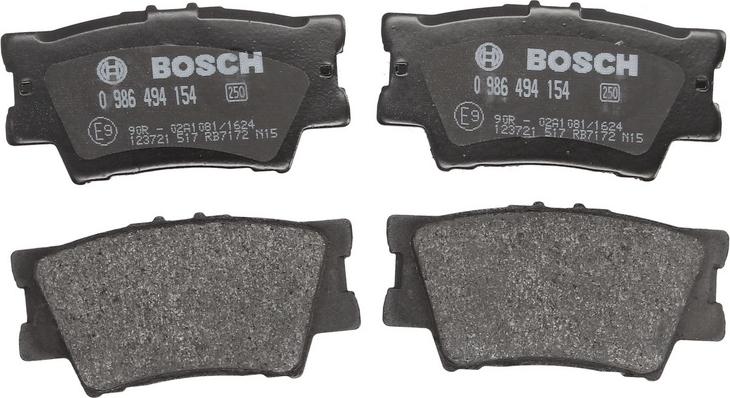 BOSCH 0 986 494 154 — Zestaw klocków hamulcowych, hamulce tarczowe