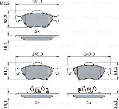 BOSCH 0 986 494 101 - Klocek hamulcowy kpl.