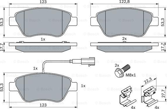 BOSCH 0 986 494 113 - Klocek hamulcowy kpl.