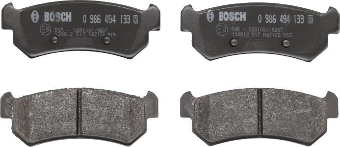 BOSCH 0 986 494 133 — Zestaw klocków hamulcowych, hamulce tarczowe