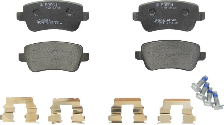 BOSCH 0 986 494 125 — Zestaw klocków hamulcowych, hamulce tarczowe