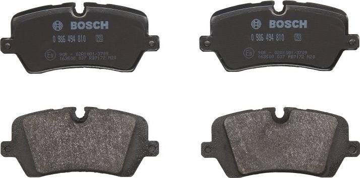 BOSCH 0 986 494 810 — Zestaw klocków hamulcowych, hamulce tarczowe