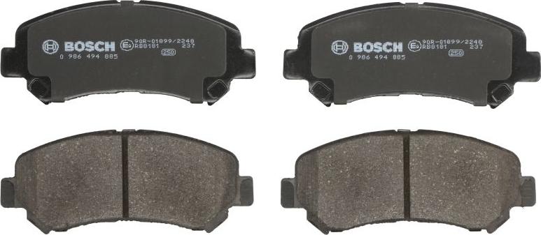 BOSCH 0 986 494 885 — Zestaw klocków hamulcowych, hamulce tarczowe