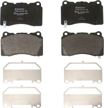 BOSCH 0 986 494 880 — Zestaw klocków hamulcowych, hamulce tarczowe