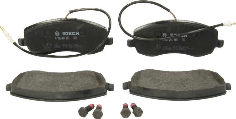 BOSCH 0 986 494 385 — Zestaw klocków hamulcowych, hamulce tarczowe