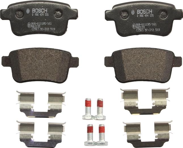 BOSCH 0 986 494 331 — Zestaw klocków hamulcowych, hamulce tarczowe
