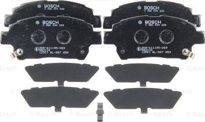BOSCH 0 986 494 333 — Zestaw klocków hamulcowych, hamulce tarczowe