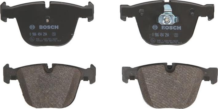 BOSCH 0 986 494 294 — Zestaw klocków hamulcowych, hamulce tarczowe