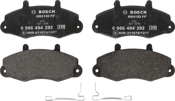 BOSCH 0 986 494 292 — Zestaw klocków hamulcowych, hamulce tarczowe