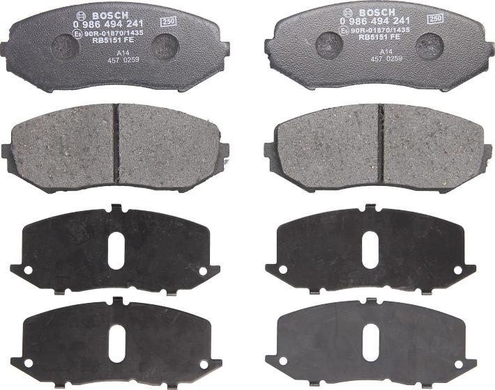 BOSCH 0 986 494 241 — Zestaw klocków hamulcowych, hamulce tarczowe