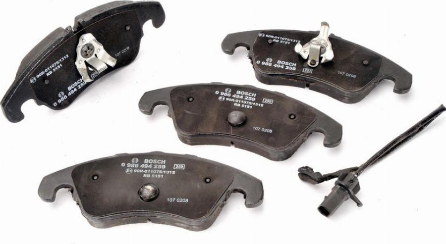 BOSCH 0 986 494 259 — Zestaw klocków hamulcowych, hamulce tarczowe
