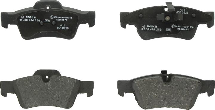 BOSCH 0 986 494 256 — Zestaw klocków hamulcowych, hamulce tarczowe