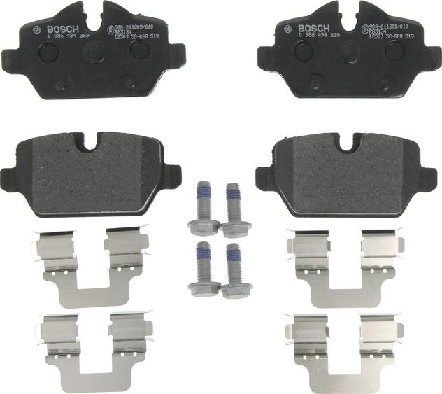 BOSCH 0 986 494 269 — Zestaw klocków hamulcowych, hamulce tarczowe