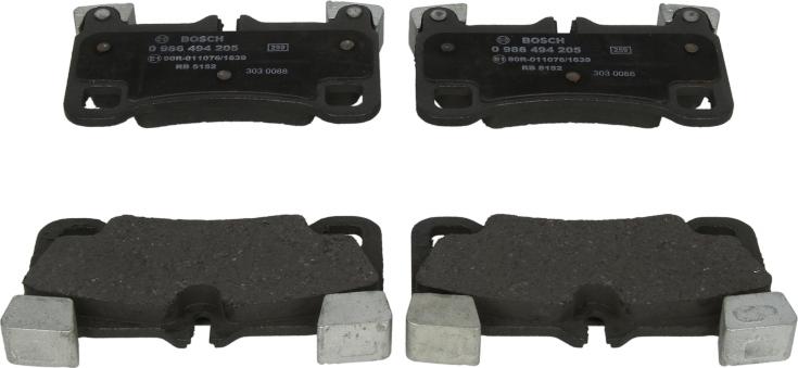 BOSCH 0 986 494 205 — Zestaw klocków hamulcowych, hamulce tarczowe