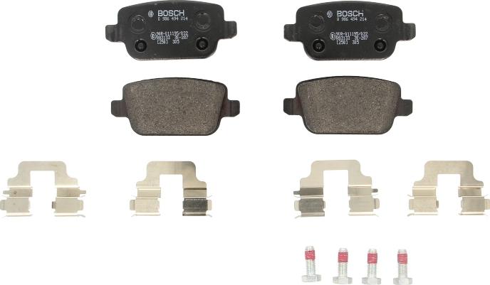BOSCH 0 986 494 214 — Zestaw klocków hamulcowych, hamulce tarczowe