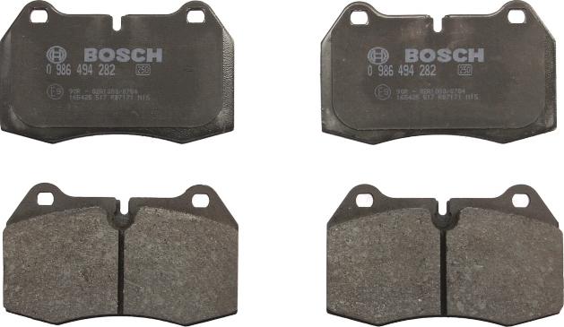 BOSCH 0 986 494 282 — Zestaw klocków hamulcowych, hamulce tarczowe