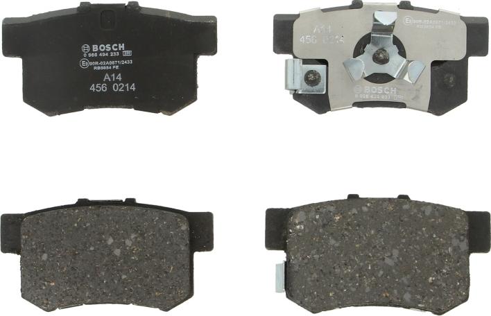BOSCH 0 986 494 233 — Zestaw klocków hamulcowych, hamulce tarczowe