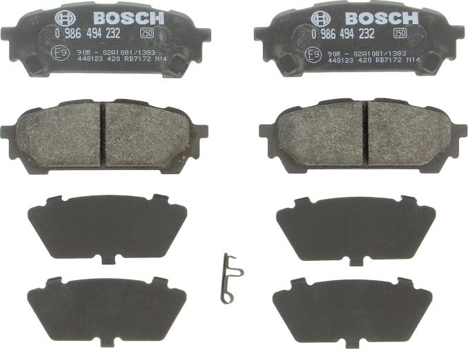 BOSCH 0 986 494 232 — Zestaw klocków hamulcowych, hamulce tarczowe