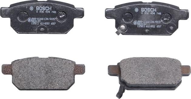 BOSCH 0 986 494 748 — Zestaw klocków hamulcowych, hamulce tarczowe