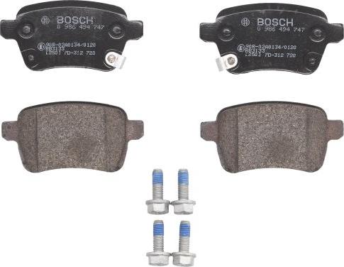 BOSCH 0 986 494 747 — Zestaw klocków hamulcowych, hamulce tarczowe