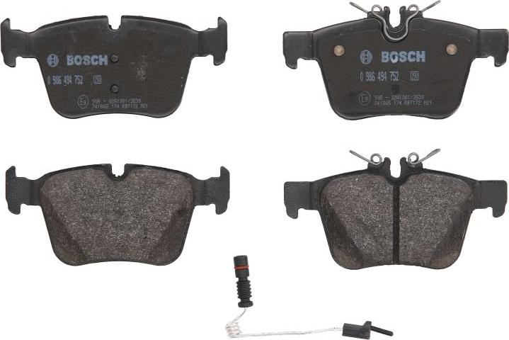BOSCH 0 986 494 752 - Klocek hamulcowy kpl.