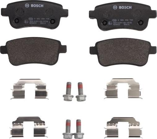 BOSCH 0 986 494 735 — Zestaw klocków hamulcowych, hamulce tarczowe