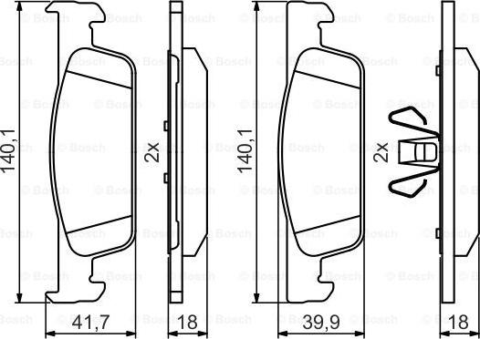 BOSCH 0 986 495 462 - Zestaw klocków hamulcowych, hamulce tarczowe