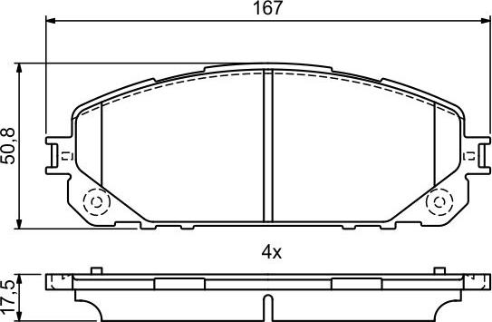 BOSCH 0 986 495 404 — Zestaw klocków hamulcowych, hamulce tarczowe
