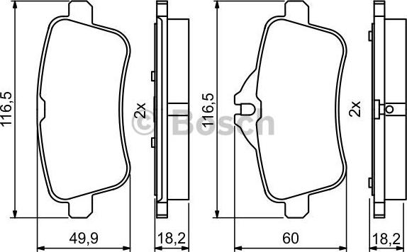 BOSCH 0 986 495 403 - Zestaw klocków hamulcowych, hamulce tarczowe
