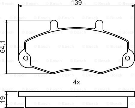 BOSCH 0 986 495 484 - Zestaw klocków hamulcowych, hamulce tarczowe