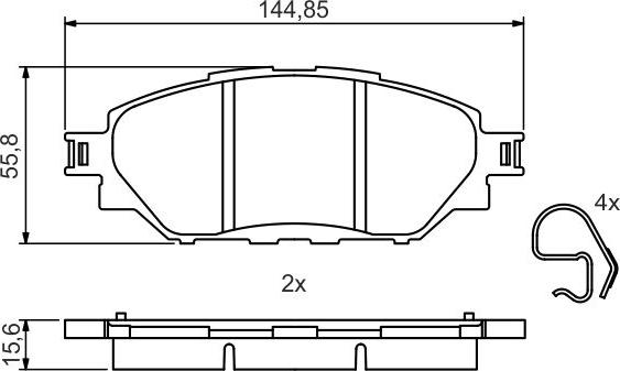 BOSCH 0 986 495 425 — Zestaw klocków hamulcowych, hamulce tarczowe