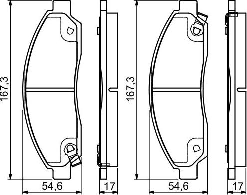 BOSCH 0 986 495 159 — Zestaw klocków hamulcowych, hamulce tarczowe