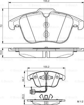 BOSCH 0 986 495 129 - Zestaw klocków hamulcowych, hamulce tarczowe
