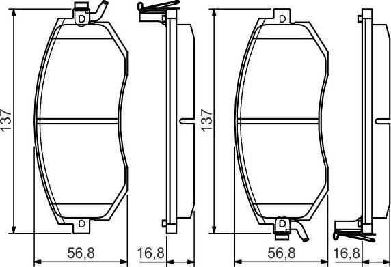 BOSCH 0 986 495 125 — Zestaw klocków hamulcowych, hamulce tarczowe