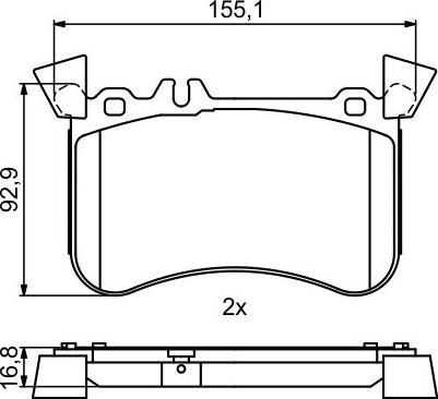 BOSCH 0 986 495 398 — Zestaw klocków hamulcowych, hamulce tarczowe